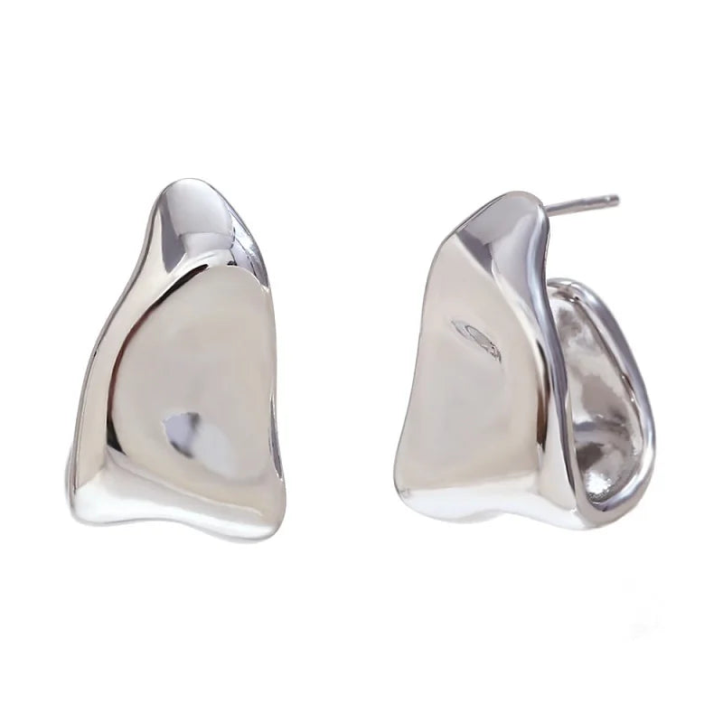 Golden Contour Arc Hoops