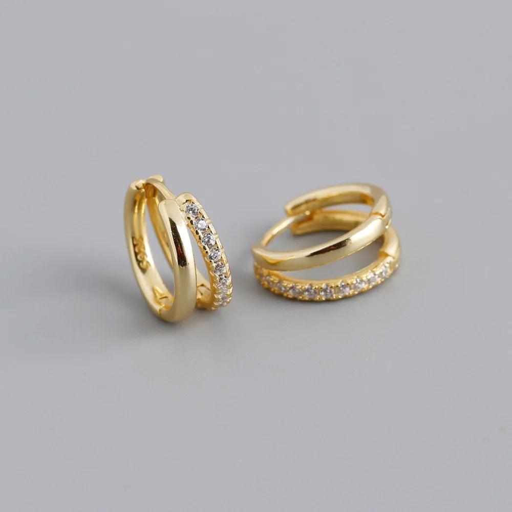 Vintage Zircon Star Hoops Earrings For Women
