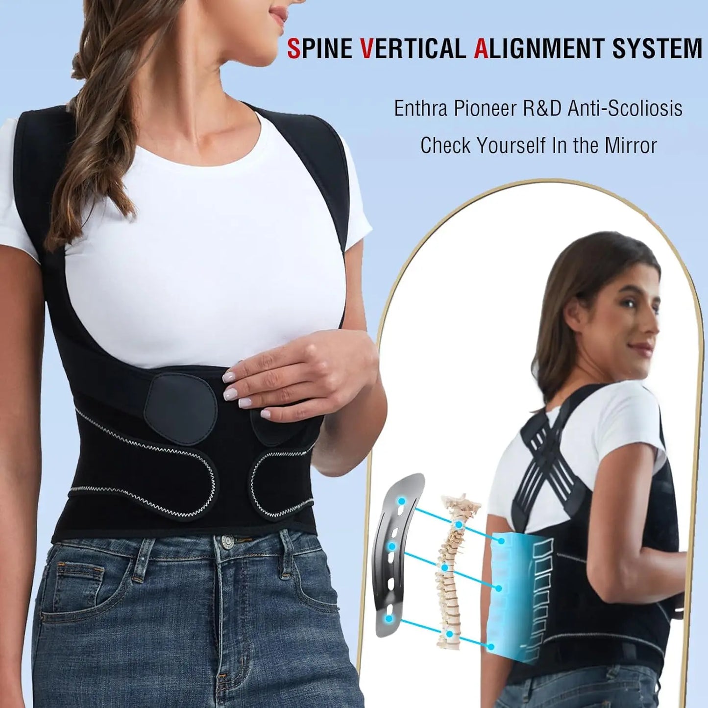 Back Straightener Posture, Used for Middle Upper Spine